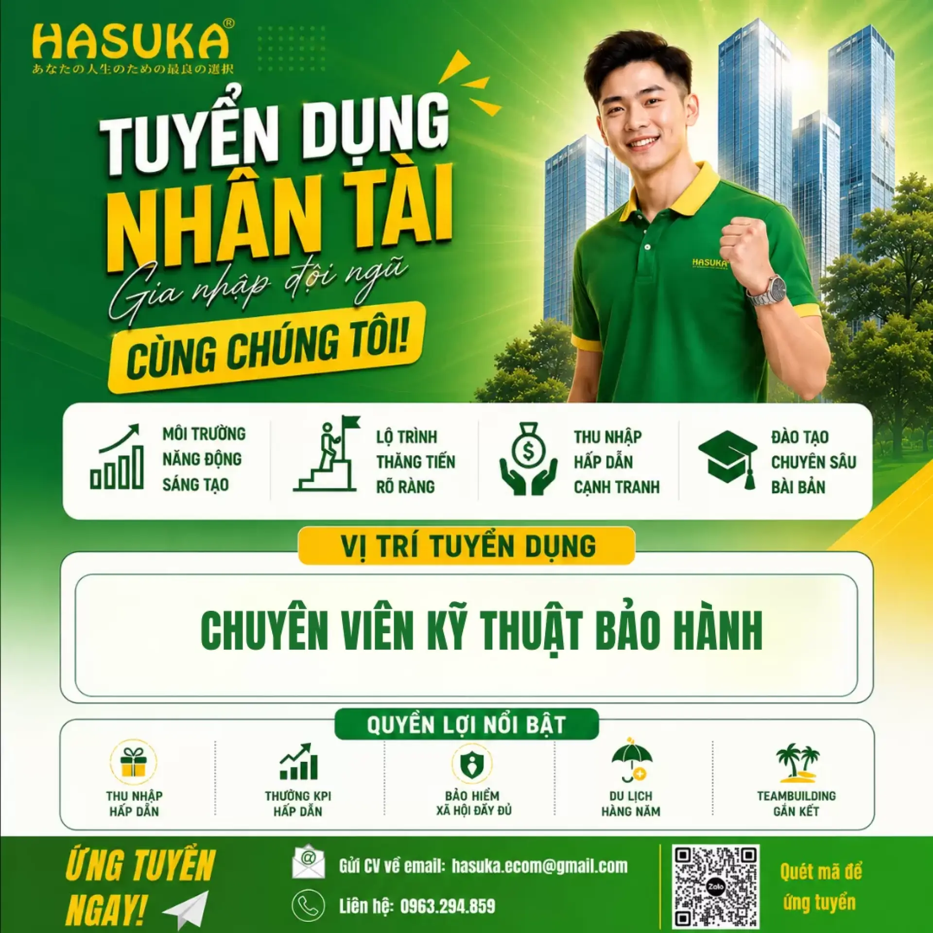 Tuyển dụng chuyên viên kỹ thuật bảo hành