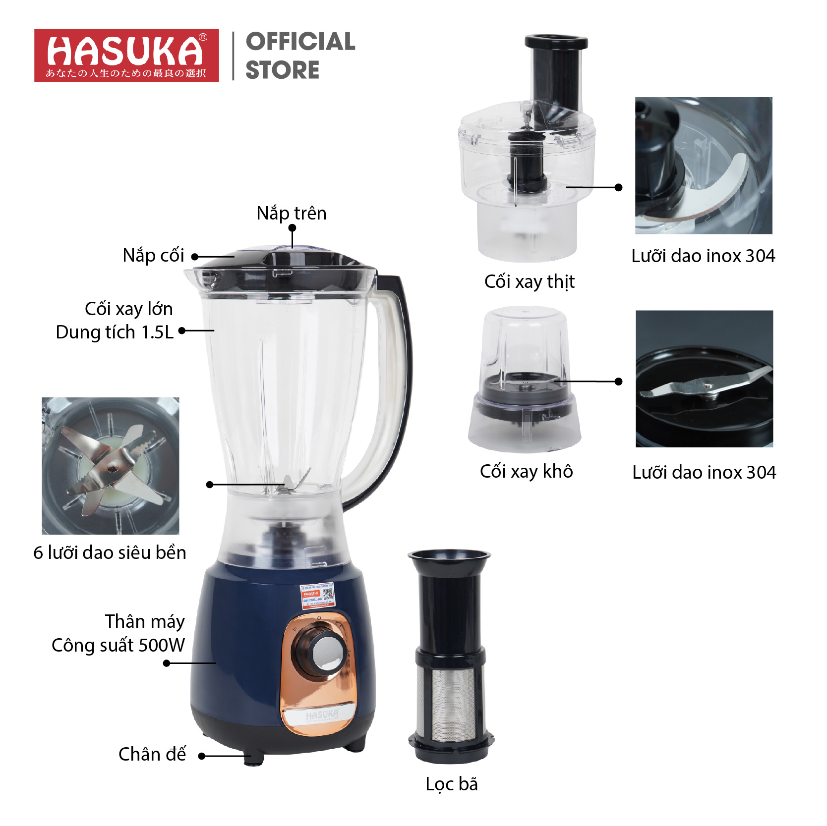 MÁY XAY SINH TỐ HASUKA HSK-768