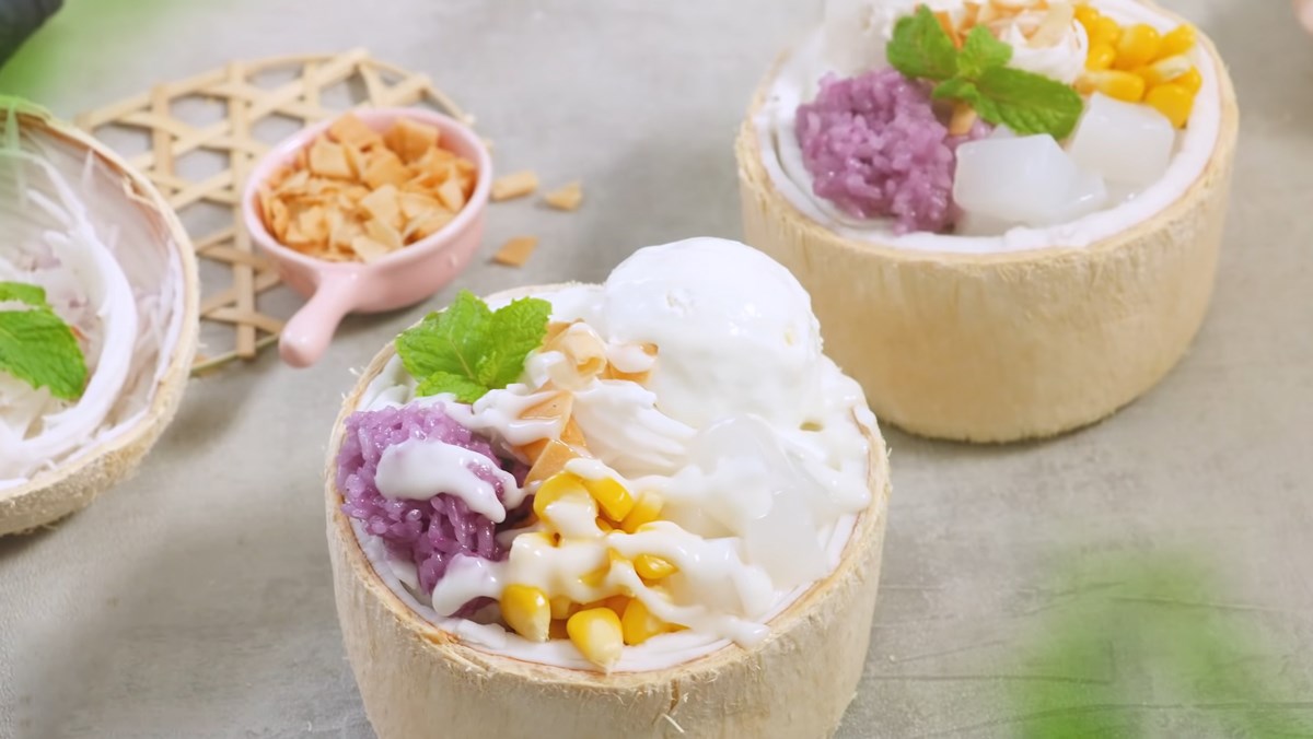 Cách làm kem xôi dừa Thái Lan thơm ngon đơn giản tại nhà